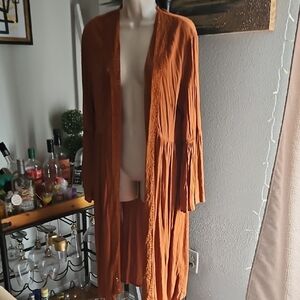 Women's Rust Open-Front Kimono
